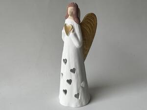 Anděl štíhlý na svíčku Keramika Andreas
