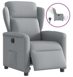 Elektrické polohovací křeslo světle šedé textil 3303114