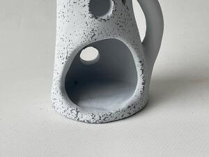 Kočka na svíčku střední šedá mramorová Keramika Andreas