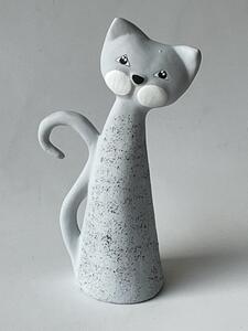 Kočka střední - šedá mramorová Keramika Andreas