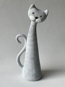 Kočka velká - šedá mramorová Keramika Andreas