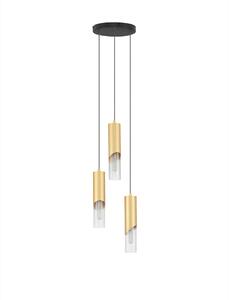 Závěsné svítidlo Modesto zlaté a černé 25 x 150 cm – Zlatá