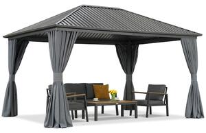 Kovový altán Sardinie se závěsy 3x4 Garden Point antracitový