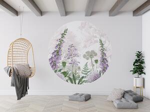FUGU Kruhová tapeta Kvetoucí louka – Foxglove Flowers Rozměr: kruh 40 cm