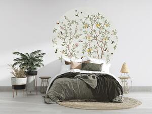 FUGU Samolepící kruh Citronovník chinoiserie bílá – Lemon Tree Chinoiserie White Rozměr: kruh 126 cm