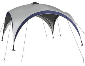 Altán Outsunny pro zahradu, zahradní stan, párty stan, sluneční ochrana, weatherproof kovový rám + polyester, krémově bílá + modrá, 4 x 4 x 2,5 m | Ao