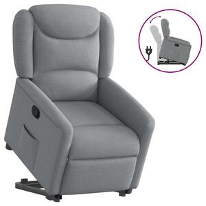 Zvedací polohovací křeslo světle šedé textil 3303194