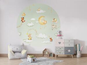 FUGU Samolepicí kruh Pohádka na obláčcích – Sweet Dreams Green Rozměr: kruh 60 cm
