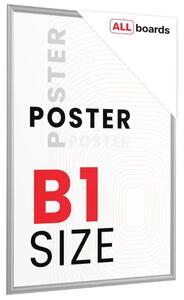 Plakátový rám B1 – Uzamykatelný stříbrný Klip rám FRAME_B1S