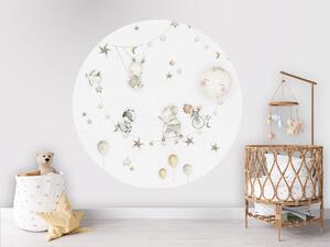 FUGU Samolepicí kruh Noční snění se zvířátky – Sleeping Moon Rozměr: kruh 40 cm