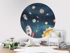 FUGU Samolepicí kruh Dobrodružství ve vesmíru – Space Joy Dark Rozměr: kruh 40 cm