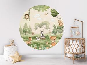FUGU Kruhová dekorace Lesní zvířátka v přírodě – Woodland Joy Rozměr: kruh 40 cm