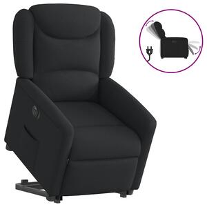 Elektrické zvedací polohovací křeslo černé textil 3303216