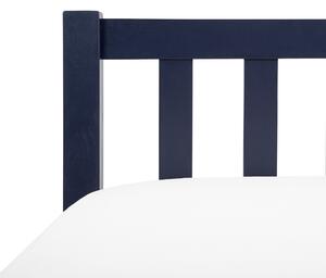 Dřevěná postel 160 x 200 cm tmavě modrá FLORAC