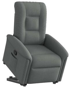 Zvedací polohovací křeslo tmavě šedé textil 3303255