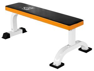HOMCOM Činková lavice, plochá lavice, fitness lavice, multifunkční treninková lavice pro domácí silový trénink, ocelová, černá, 112 x 62 x 43 cm | Aos
