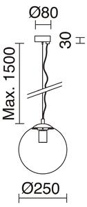 Exo Oxy mat E27 závěsné svítidlo zlaté 250mm