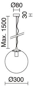Exo Oxy mat E27 závěsné svítidlo černé 300mm