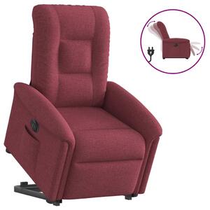 Elektrické zvedací polohovací křeslo vínové textil 3303277