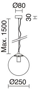 Exo Oxy mat E27 závěsné svítidlo černé 250mm