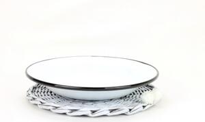 Smaltovaný talíř hluboký bílý 22cm/ 0,8l, vyrobeno pro BELIS/SFINX