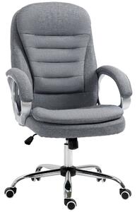 Vinsetto Kancelářská Židle Pracovní Židle Stolicová Židle Otočná Židle 360° Ergonomická Houpací Funkce Výškově Nastavitelná Šedá Látka 64 x 75 x 111-1