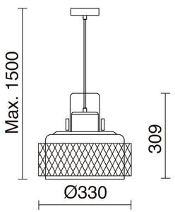 Exo Tosca D330 E27 závěsné svítidlo bílé