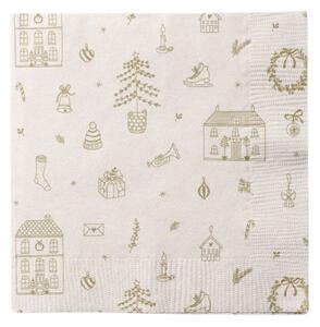 Papírové ubrousky Christmas JOY White – 20 ks