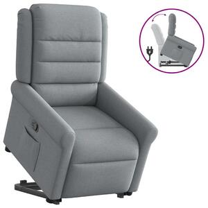 Zvedací polohovací křeslo světle šedé textil 3303314