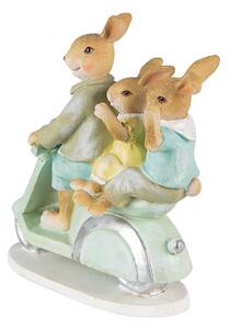 Velikonoční dekorace králičí rodinka na skútru - 17*7*15 cm