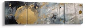 Obraz - Abstrakce se zlatou koulí (170x50 cm)