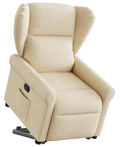 Zvedací polohovací křeslo krémové textil 3303382