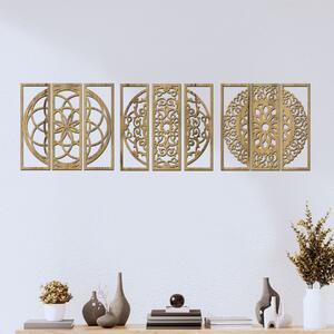 Kolekce 3 dřevěných mandal | Rozměry (cm): 40x40 | Zvolte barvu dekoru: Dub zlatý