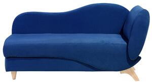 Sametová modrá lenoška s úložným prostorem modrá pravostranná MERI