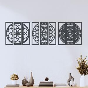 Kolekce 3 dřevěných mandal | Rozměry (cm): 40x40 | Zvolte barvu dekoru: Antracitová