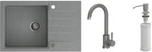 Sada dřez GraniteQ Quadron Peter HCQP7850SZK, kuchyňská baterie Quadron Kate 3623500_GR, MFS1001GR