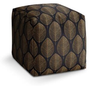 Sablio Taburet Cube Zlaté listy - 40x40x40 cm