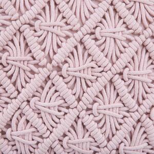 Sada 2 bavlněných makramé polštářů 40 x 40 cm růžové YANIKLAR