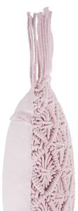 Dekorativní makramé polštář 40 x 40 cm růžový YANIKLAR