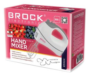 Ruční mixér Brock, 300W, 5 rychlostí + turbo, na hnětení těsta a šlehání, bílošedý