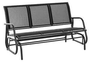 Závěsná lavice Outsunny pro 3 osoby s houpacím mechanismem, kovová zahradní houpačka, nosnost až 300 kg, zahradní nábytek pro zahradu a terasu, rozměr
