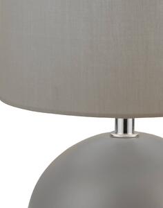 Searchlight Stolní lampa Quorin, šedá, textil/ocel, 25 cm, E14, Hliník / šedá / zinek, Obývací pokoj / jídelna, Textil / tkanina / hedvábí, Moderní