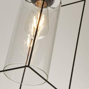 Searchlight Závěsné světlo Vesperon, transparentní, sklo, 3 žárovky, 75 cm, stmívatelný, Čirá / transparetní, Obývací pokoj / jídelna, Sklo, Moderní