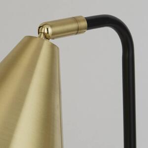 Searchlight Stolní lampa Rivan, černá/zlatá, kov, 41 cm, E14, Černá, Obývací pokoj / jídelna, kov, Moderní