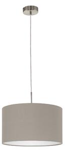 Eglo 31572 Pasteri grey + brown- Závěsné textilní svítidlo + Dárek LED žárovka, 1 x E27, Ø 38cm (Textilní lustr v barvě šedohnědé)