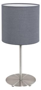 Eglo 31596 PASTERI grey classic - Textilní stolní lampa + Dárek LED žárovka, 1 x E27, výška 40cm (Moderní lampa s textilním stínidlem v šedé barvě)