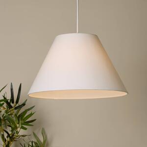 Searchlight Závěsné světlo Lyta, bílé, Ø 38 cm, textil, E27, kuželový tvar, stmívatelný, Bílá / opál, Obývací pokoj / jídelna, Textil / tkanina / hedvábí, Skandinávský