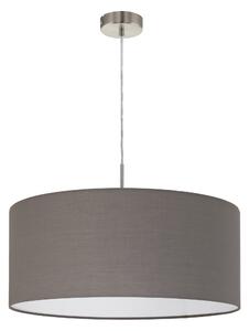 Eglo 31578 PASTERI antracit - Závěsný textilní lustr + Dárek LED žárovka, 1 x E27, Ø 53cm (Textilní kulaté svítidlo v šedé barvě)