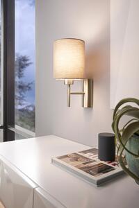 Eglo 94925 PASTERI grey + brown - Nástěnná textilní lampička s vypínačem + Dárek LED žárovka (Lampa na zeď v barvě šedo hnědé)