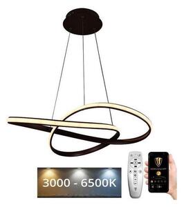 Brilagi-LED Stmívatelný lustr na lanku COSMOWAVE LED/70W/230V 3000-6500K hněd+DO